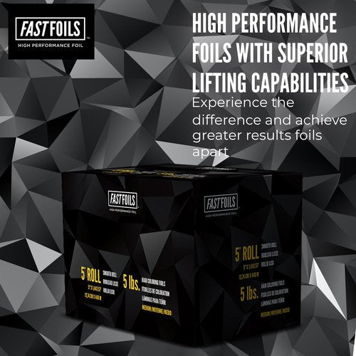 FASTFOILS 5" Hair Foil Roll - Aluminum Foil Roll for Hair Coloring - Medium Weight Foils For Highlighting - 1250 ft