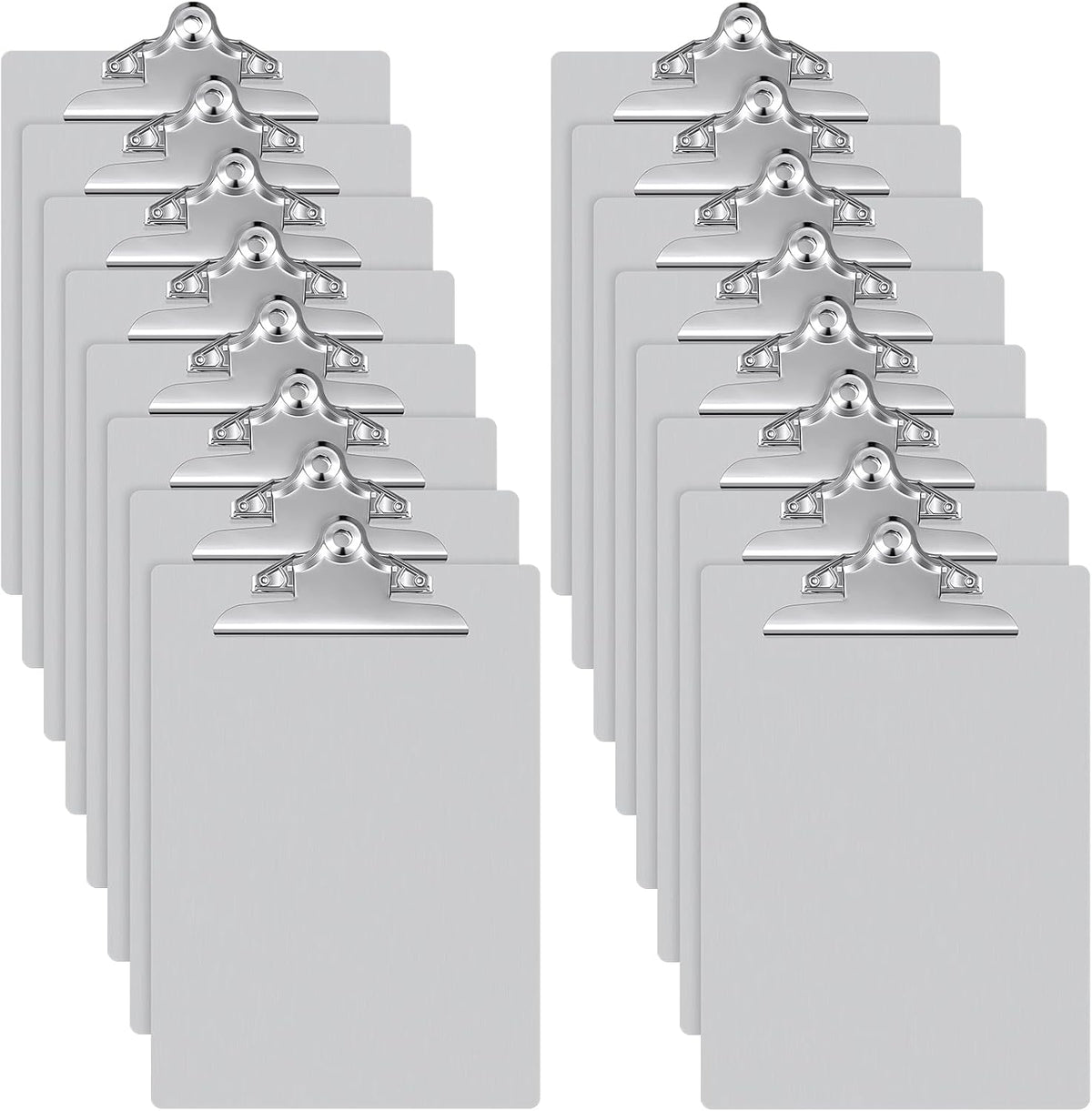 16 Pcs Metal Clipboard Heavy Duty Aluminum Clipboards 12 x 9 Inch Metal Clip Board with Low Profile Clip A4 Letter Size Document Holder for Office School Medical Jobsite Laboratory
