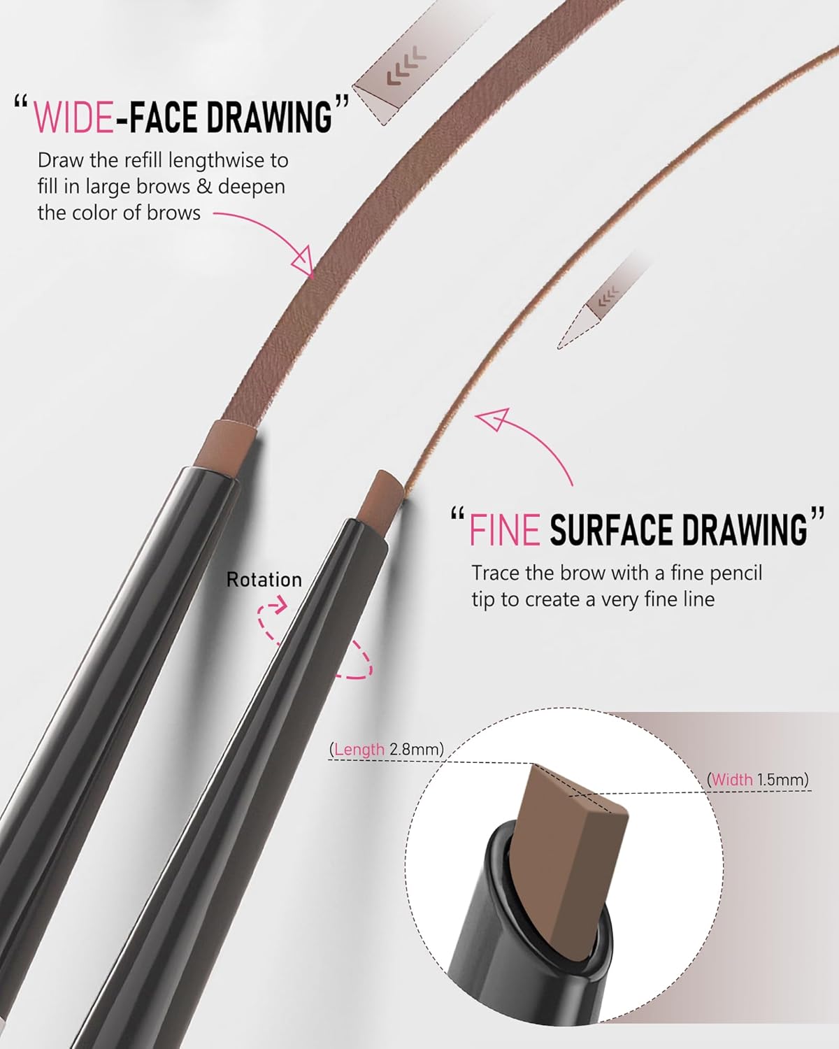 Ash Brown Eyebrow Pencils for Old Women, Eye Brow Pencil for Women