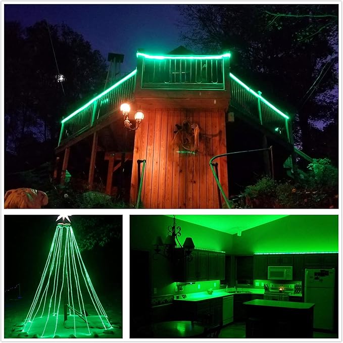 100Ft Blue LED Rope Lights, Outdoor String Lights Waterproof Decorative Lighting for Indoor/Outdoor, Camper Lights for Outside, Deck, Patio, Eaves, Backyards Garden, Christmas Decorations