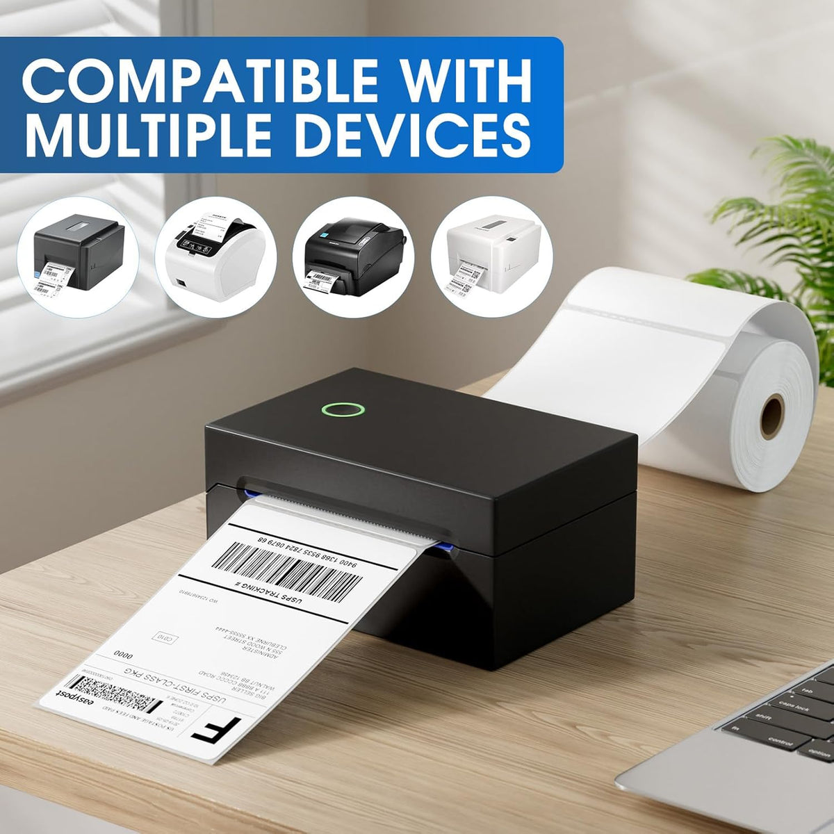 MaxGear 4" x 6" Direct Thermal Labels, 2000 Pcs/8 Rolls, Perforated White Shipping & Mailing Labels, Commercial Grade with Permanent Adhesive, Compatible with Most Thermal Printers