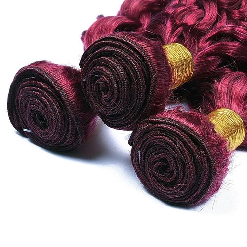 Giginger Burgundy 99J Water Wave Human Hair Bundles 20 22 24 inch Wine Red Human Hair Bundles Burgundy 100% Unprocessed Raw Quick Weave Hair for Black Women