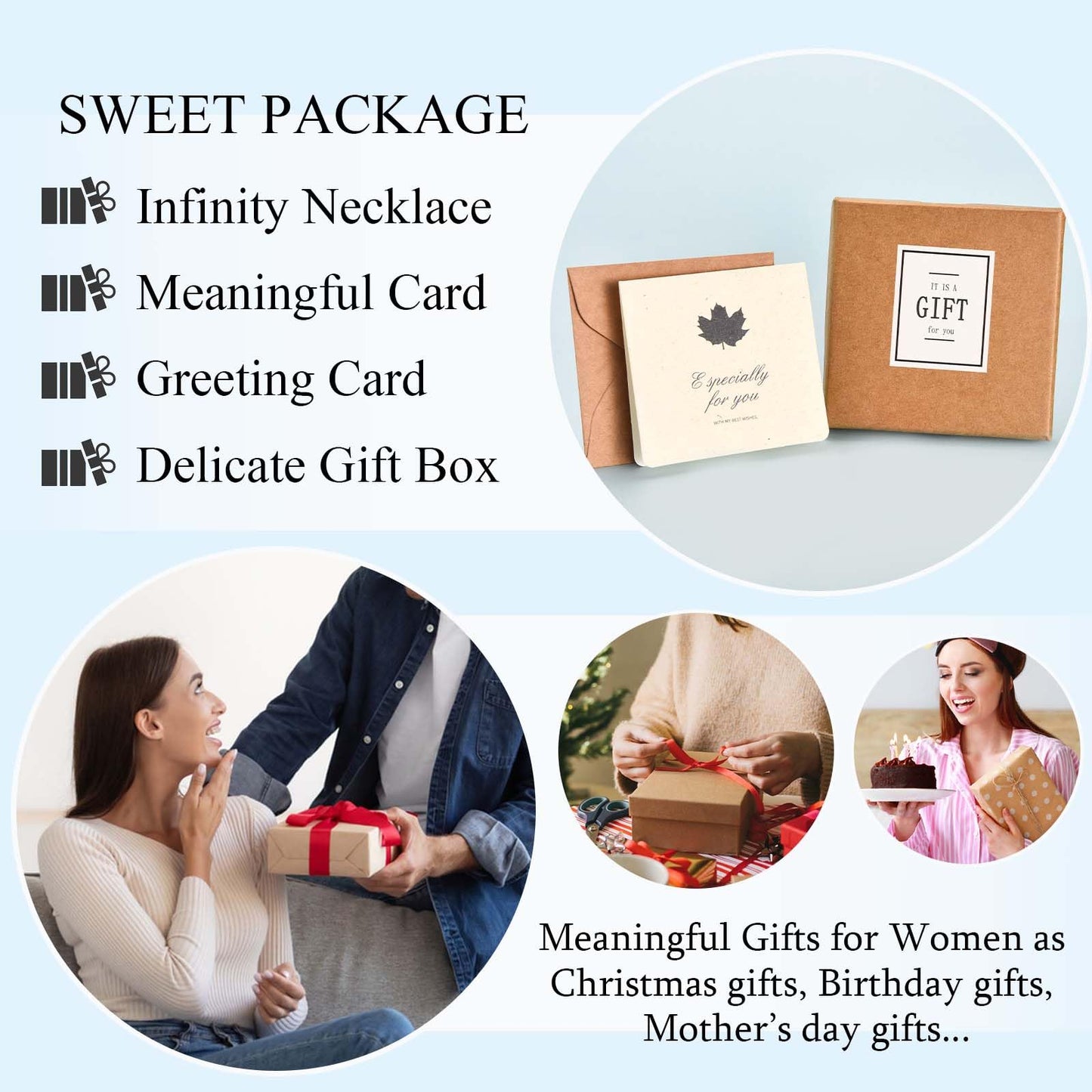 Sister Gifts from Sister Brother, Trendy Infinity Hearts Sister Necklace as Big Sister Christmas Birthday Mothers Day Valentines Day Easter Stocking Stuffers Graduation Back to Shool Gifts Presents