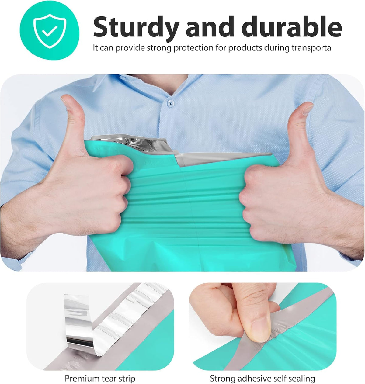 Fuxury 90000 Pcs 12x15.5" Poly Mailers Envelopes Shipping Bags for Clothing,Strong Adhesive Packaging Bag for Small Business Suppliers, Self Seal Mailing Poly Bags,Teal
