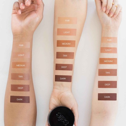 Saie Sun Melt Duo - The Big Brush - Soft, Multi-Use Liquid + Cream Makeup Brush With Synthetic Bristles Bundled With Sun Melt Bronzer in Light Bronze - Buildable Cream Contour, Velvet Finish (1 oz)