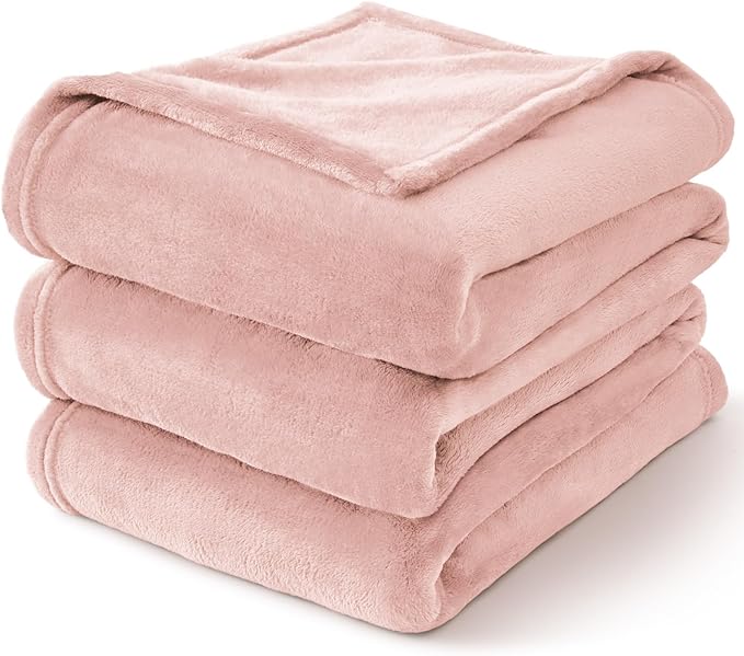 BEDELITE Fleece Blanket Twin Size Pink Morn Throw Blankets for Couch & Bed, Luxury Plush Cozy Fuzzy Blanket 60x80 inches, Super Soft Warm Lightweight Throw Blanket for Travel Camping
