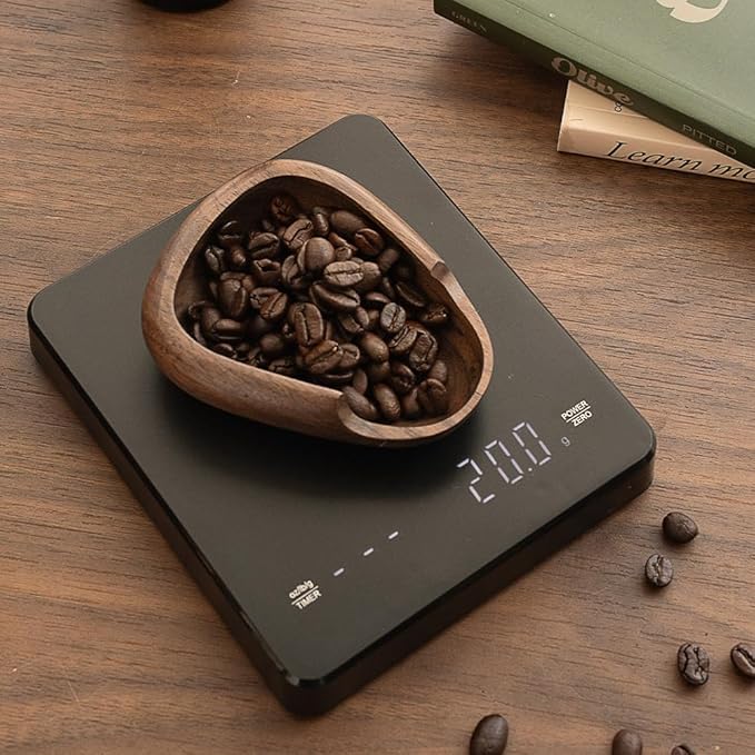 Coffee Bean Dosing Cup & RDT Spray Bottle Set - Walnut Wood Espresso Accessories Kit with Static Reduction Spray, Measuring Tray for Coffee/Tea ﻿