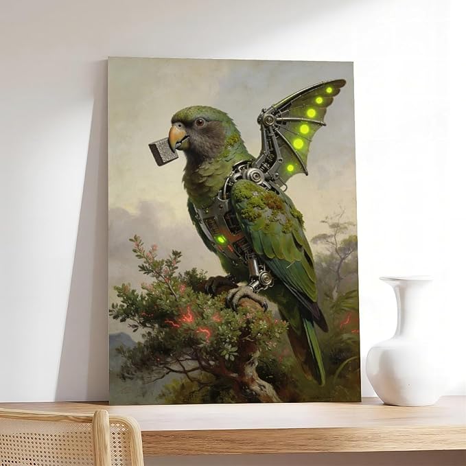 Framed Mechanical Fantasy Wall Art for Modern Living Room Industrial Sci Fi Decor Statement Piece 20x30inch(50x75cm)