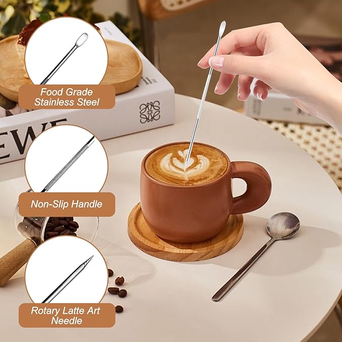 22 PCS Espresso Accessories Kit, Spring Loaded Calibrated Tamper, Spring Loaded Calibrated Tamper, WDT Tool and Dosing Funnel Set Fits Delonghi 58 mm Espresso Coffee Machines and Portafilter