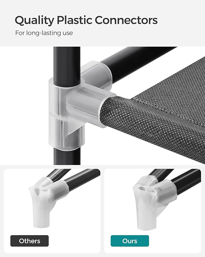 SONGMICS Portable Closet, Clothes Storage Organizer with 6 Shelves, 1 Clothes Hanging Rail, Non-Woven Fabric Closet, Metal Frame, 34.6 x 17.7 x 66.1 Inches, Grey URYG84GY