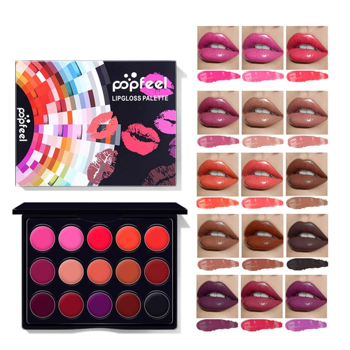 Pure Vie All-in-One Holiday Gift Makeup Set Cosmetic Essential Starter Bundle Include Eyeshadow Palette Lipstick Concealer Blush Mascara Foundation Face Powder - Makeup Kit for Women Full Kit