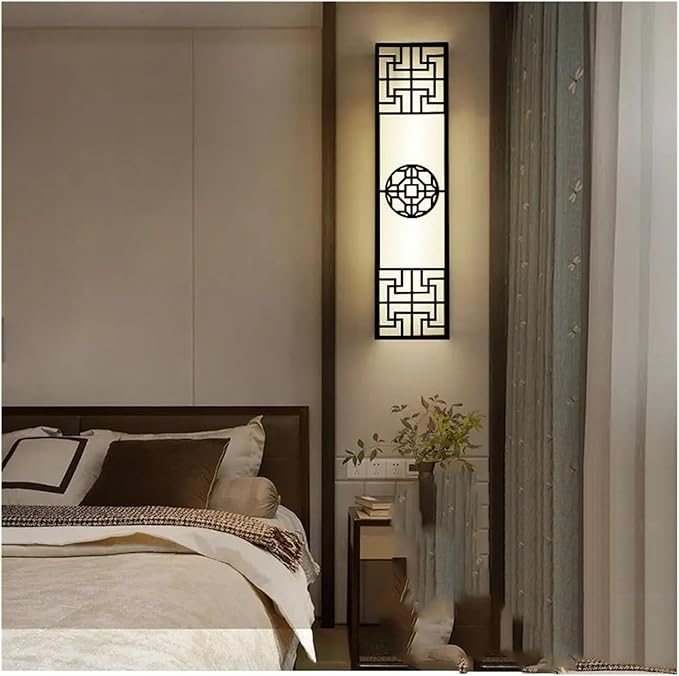 Chinese Style Bedroom Wall Lamp Strip Shaped Zen Background Wall Light Living Room Hallway Stairs Hotel Wall Sconces,Suitable for The Living Room