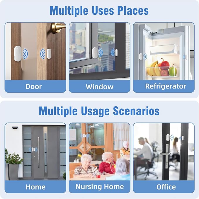 Door Chime,Sanjie WiFi Door Sensor Open Chime When Entering for Business/Home/Store/Office Alert Your Phone,Alarms for Kids Safety,500 FT Range,20 Ringtones ,3 Sensors 1 Receiver