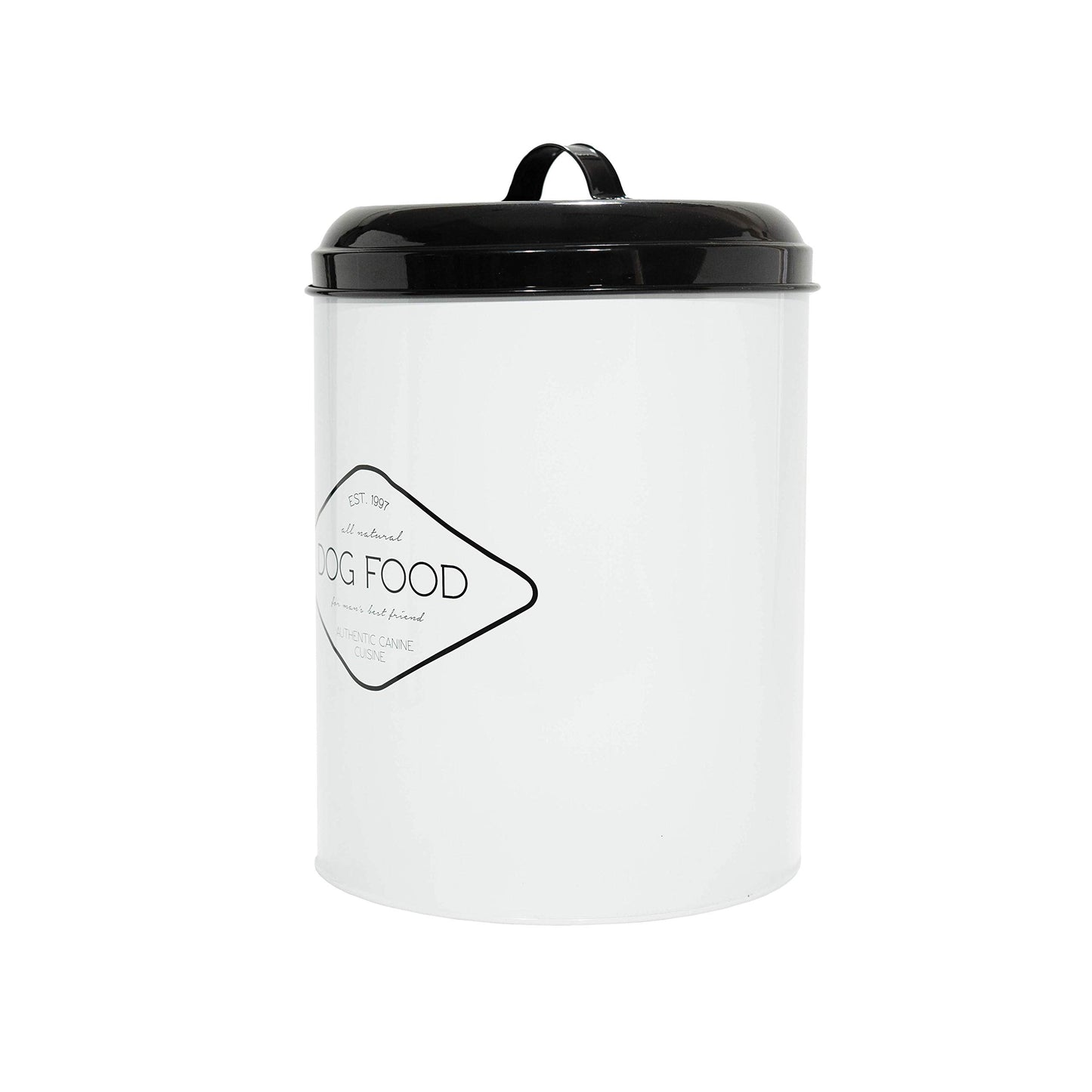 Amici Pet Buster All Natural Canister, Metal Storage Container with Handle Lid & Silicone Gasket Seal, Minimal Countertop Food Bin for Pantry, Pet Treats & Kitchen Dry Goods - 272 Oz (10.5"L x 14""H)"