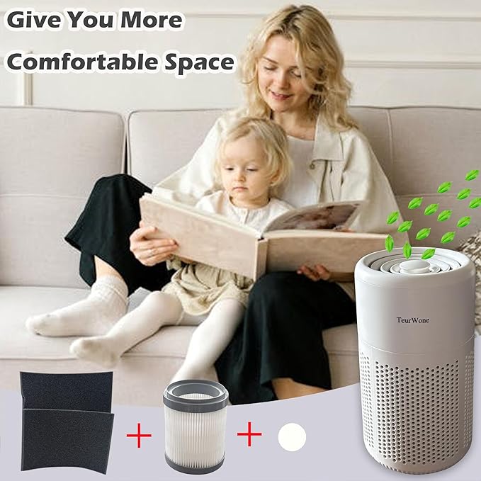 Small Portable Air Purifier for Home/Office/Kitchen/Car/Pet Bedroom, Mini Portable HEPA Air Purifiers for Small Space