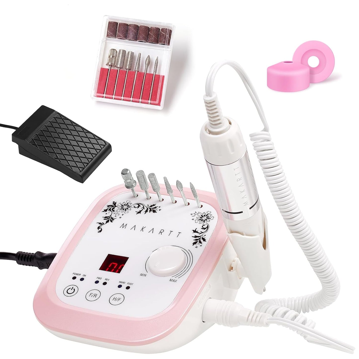Makartt Nail Drill - Professional 35000RPM Electric Nail File Machine, Genesie Nail Efile with LCD Screen, Drill Bit Set for Acrylic Gel Nail Removing Shaping Polishing Nail Tech Salon Home DIY Use
