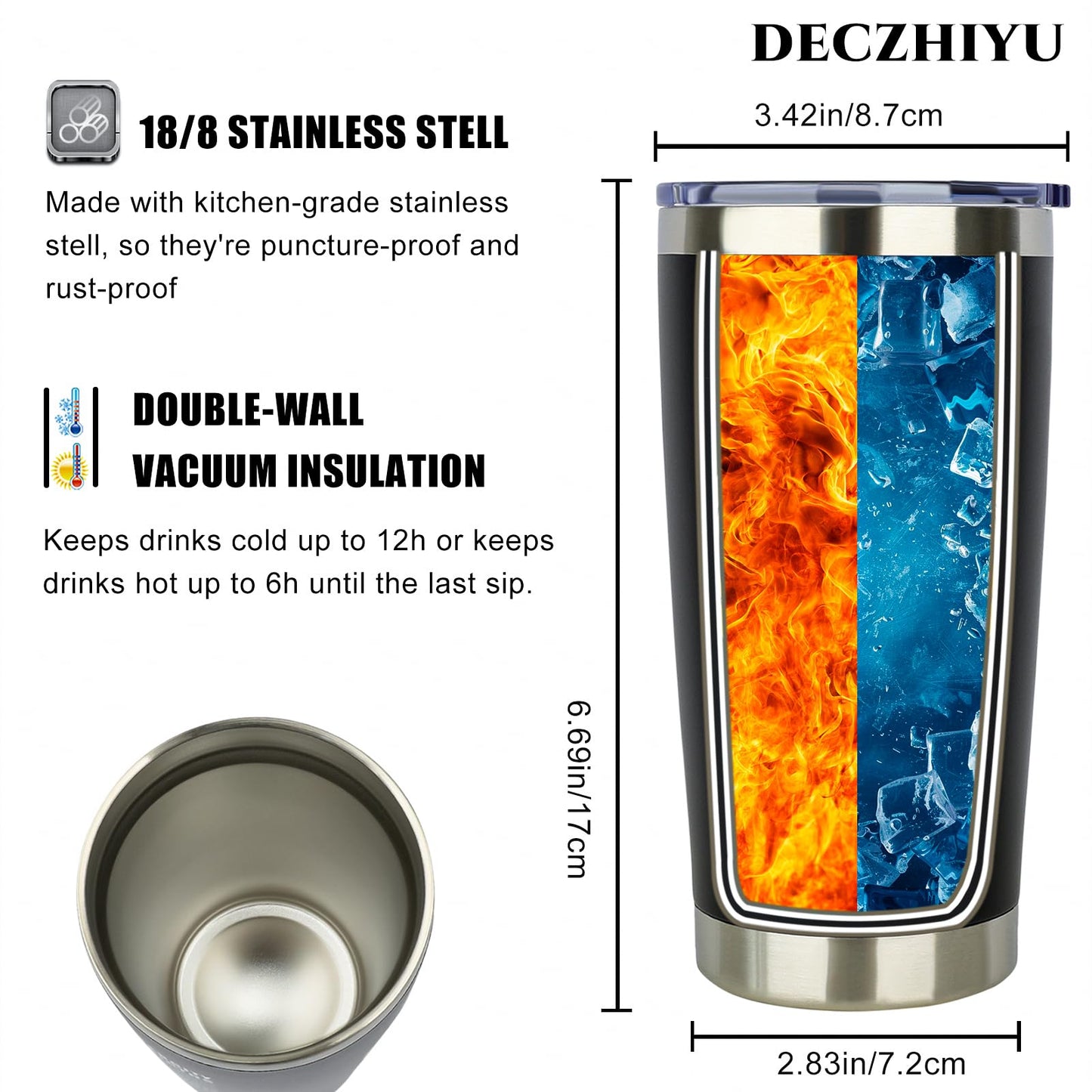 DECZHIYU Police Officer Gifts for Men - Academy Graduation Gifts for Police Officers Retirement Fathers Day Christmas Birthday Gift for Dad Husband Boyfriend - 20oz Stainless Steel Tumbler
