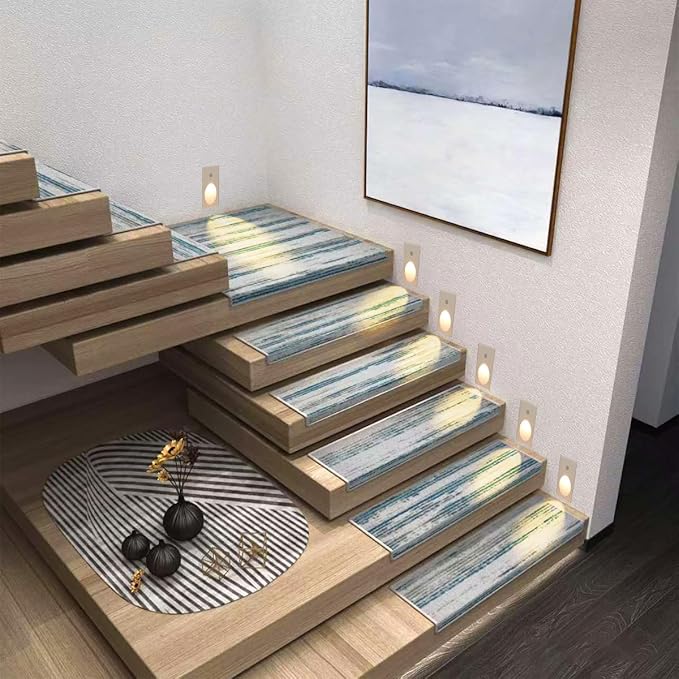 Inductive Step Lights, With Adjustable Color Temperature (2700k/4000k/6000k), 3w, Recessed Installation/Suitable For Stairs, Corridors, Aisles, Bedrooms, Glare-Free, Aluminum Casing (Frosted White)