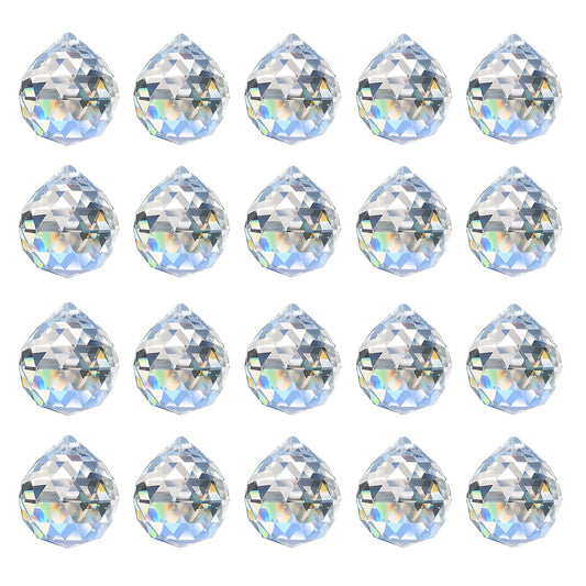 MerryNine Crystal Sun Catcher, 20pcs 0.8"/20mm Crystal Suncatcher Prism for Windows Hanging, Prisms Beads Ball Pendants Rainbow Maker for Fengshui, Home Room Decor, Indoor Windows