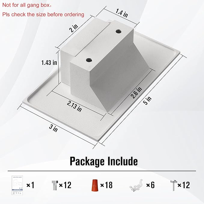 Step Lights Outdoor Indoor Stair Lights LED, 3CCT 12V Low Voltage 4W Color Changing 3000K/4000K/5000K 150LM, White IP66 Waterproof, Horizontal Light for Stairs, 6-Pack