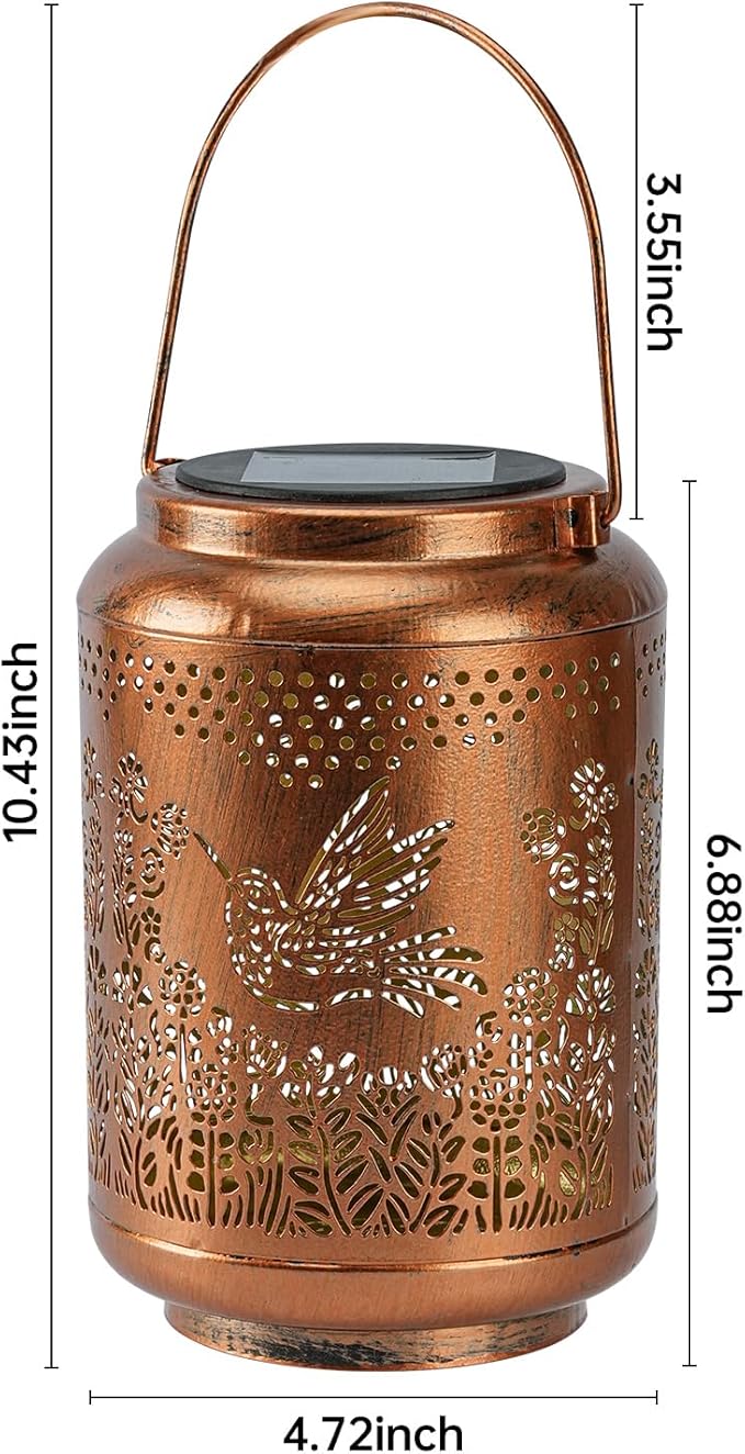 Solar Outdoor Waterproof Hummingbird Garden Decorative Lights, Outdoor Hanging Solar Lanterns, Gifts for Ladies Mom Grandma, for Patio, Deck, Backyard, Porch