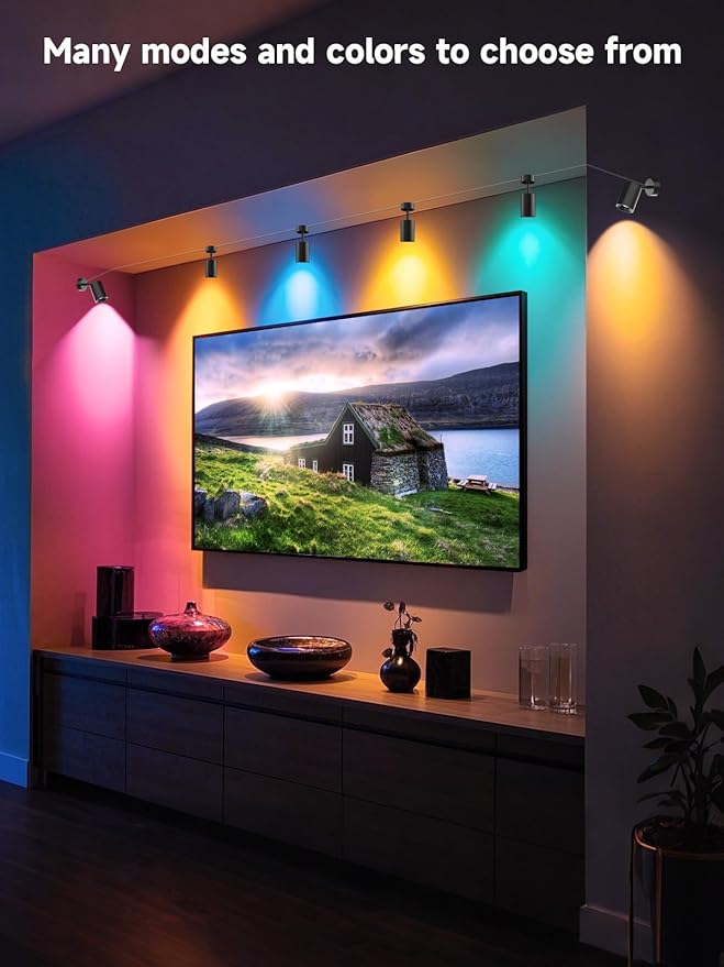 LED Spot Lights, Color Changing Wall Light with APP & Remote Control, Music Sync, Ambient Lighting Indoor Spotlight Lamp for Living Room Bedroom Christmas Decor
