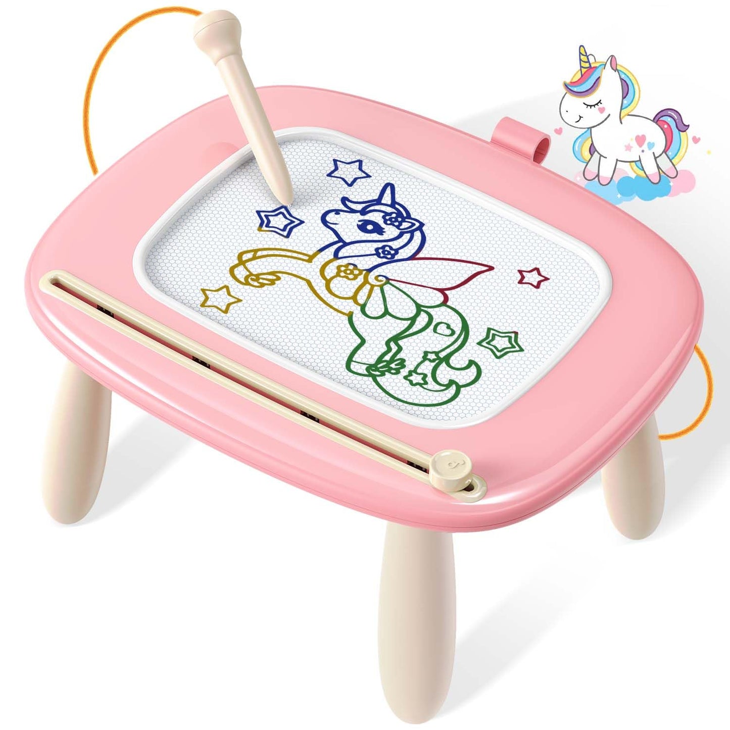 Seimome Magnetic Drawing Board, Toddler Girl Toys for 1-2 Year Old, Doodle Board Pad Learning and Educational Kids Toys for 1 2 3 Year Old Baby Girl Birthday Christmas GIF- Pink