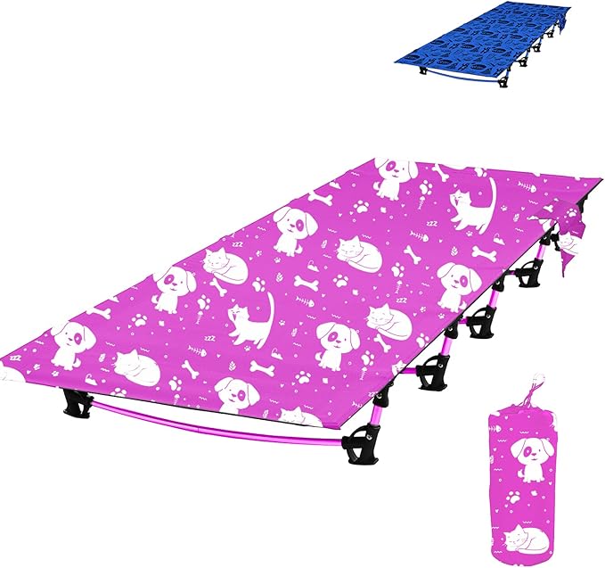 Kids Camping Cot and Toddler Travel Bed | Lightweight and Compact Cots for Sleeping | 5’9” x 27.5” x 5.3” – Portable Folding Cot for Toddler, Kids, Youth and Even Adults