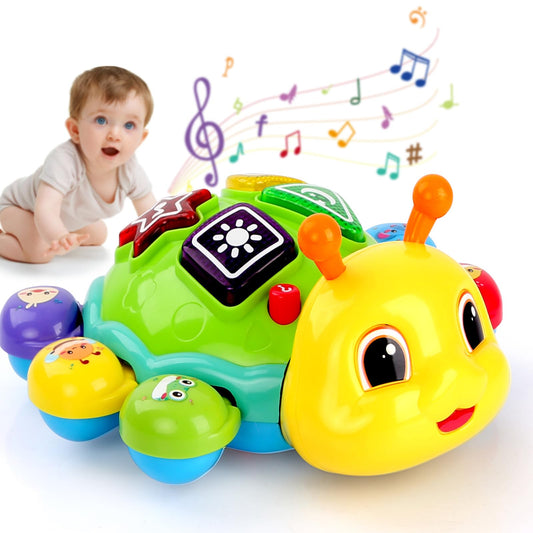 AUUGUU Musical Baby Toys, Infant Light up Music Toys Tummy Time Development, Crawling Toy for 6 7 8 9 10 11 12+ Month Old, Christmas Birthday Gifts for Babies