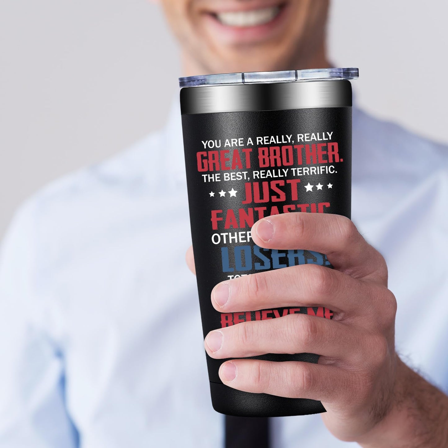 Grifarny Brother Gifts from Sister - Christmas, Fathers Day, Birthday Gifts for Adult Brothers - You Are a Really Really Great Brother Tumbler Cup 20oz