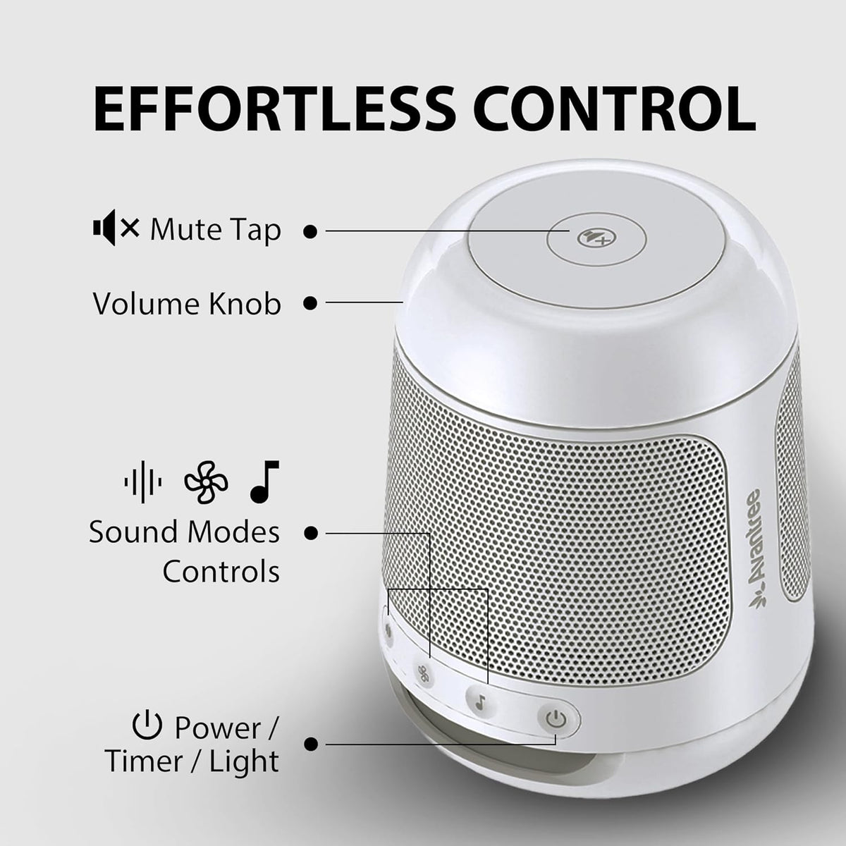 Avantree Dream - Sleep Sound Machine & White Noise Speaker with 28 Audio Tracks, Built-in Timer, Portable Build, and Built-in Night Light, Sleeping Speaker for Adults
