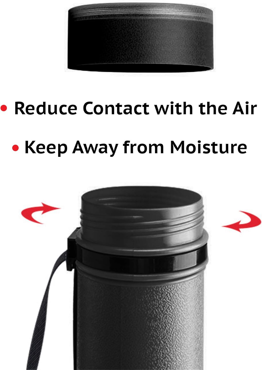 CALPALMY 2-Pack Extendable Poster Tubes Expand from 24.5” to 40” with Shoulder Strap | Carry Documents, Blueprints, Drawings and Art | Black Portable Durable Round Storage Cases with Lids and Labels