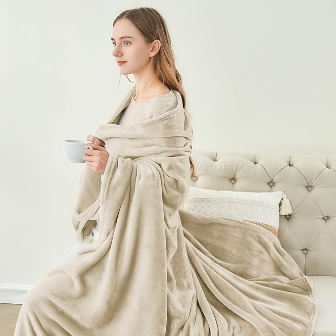 BEDELITE Fleece Blanket King Size Blankets for Bed, Luxury Plush Cozy Fuzzy Blanket 108x90 inches, Super Soft Warm Lightweight Throw Blanket All Seasons Suitable, Linen