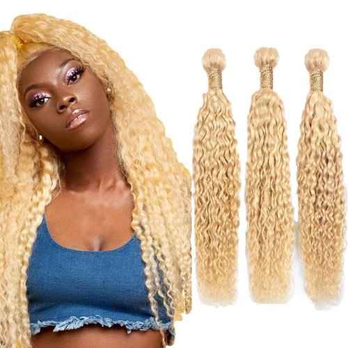Condescension Human Hair Bundles 20 22 24 Inch Blonde 613 Jerry Curly Bundles Human Hair Unprocessed Brazilian Virgin Quick Weave Hair for Black Women