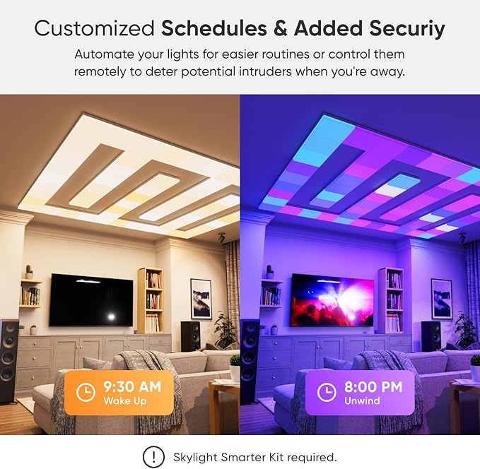 Nanoleaf Smart Ceiling Light, RGBCW LED Ceiling Lights Compatible with Alexa, Flush Mount Light Fixture with 16M+ Colours & Dynamic Scenes, Music Sync, 2700K-6500K Dimmable, Skylight Expansion 1PK