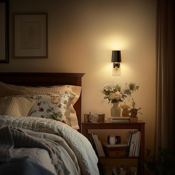 Briignite Night Light, Night Lights Plug into Wall, Dusk to Dawn Sensor, Soft White 3000K, 0-100LM, Plug in NightLight, Vintage Night Light Lamp for Hallway Bedroom Stairway