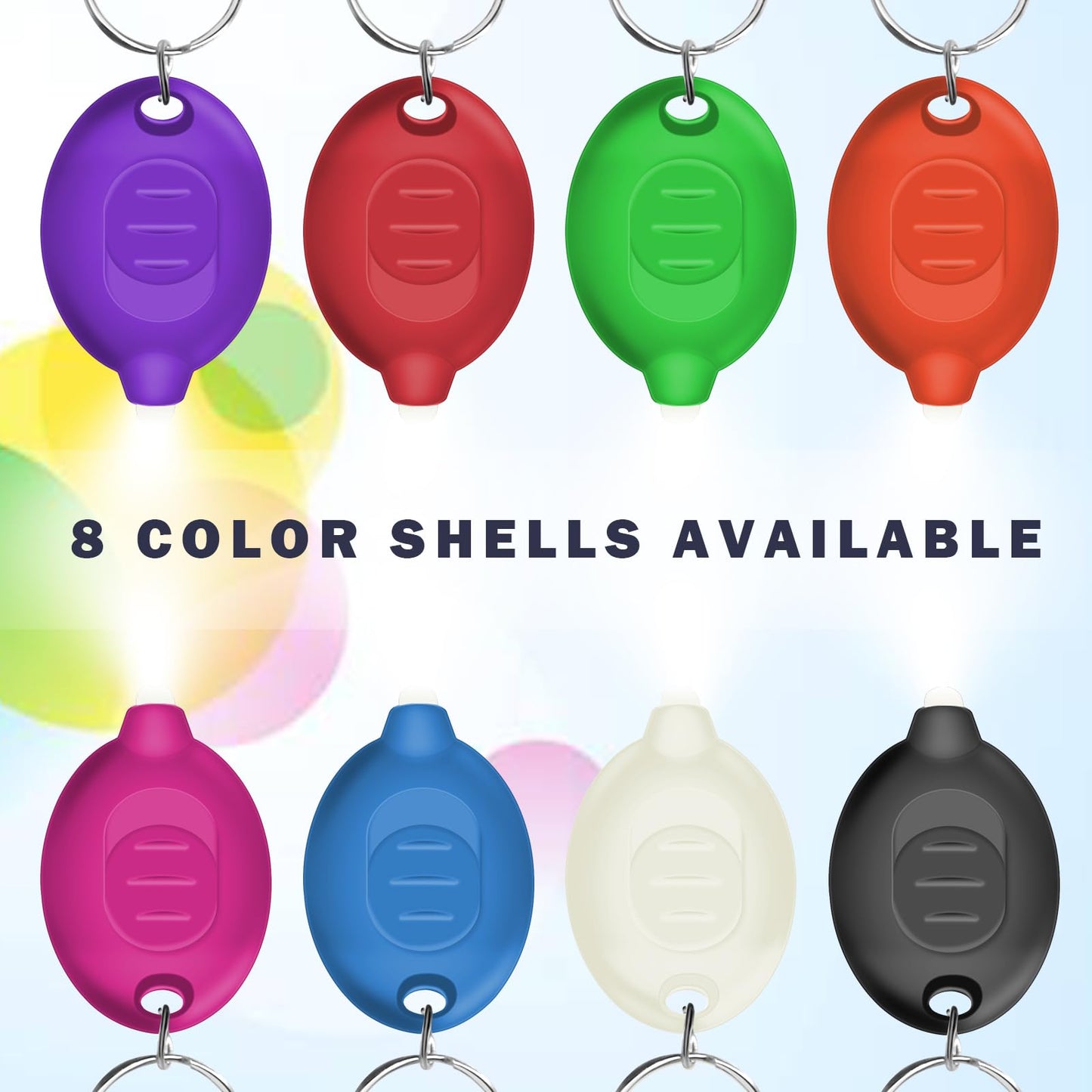 Daemson Mini LED Keychain Flashlight, Ultra Bright Tiny Flashlight, Small Keychain Flashlight White Light, Micro Pocket Key Ring LED Flashlight for Emergency Lighting - Multicolor Shell (96PCS)