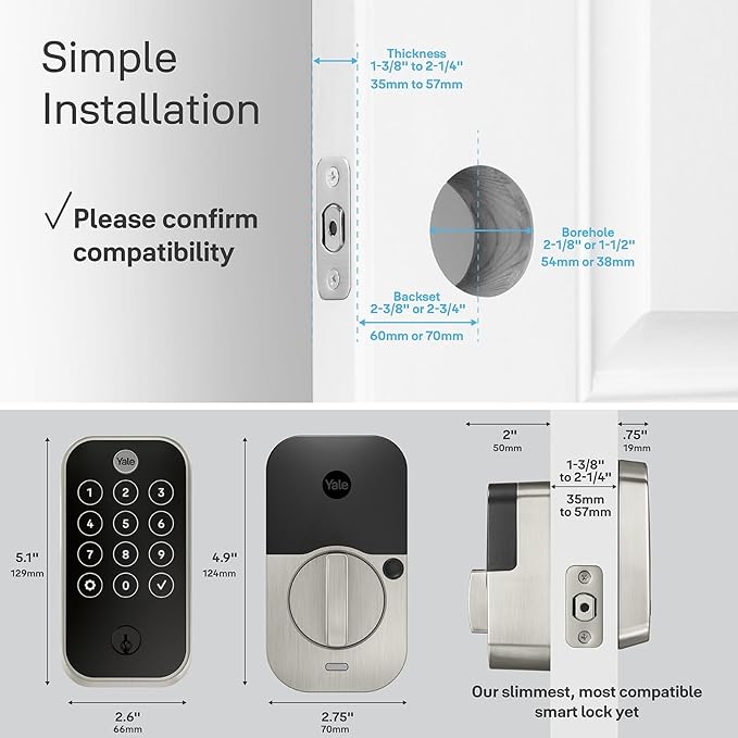 Yale Assure Lock 2 Touch Deadbolt, Lifetime Brass Keyed Smart Entry Door Lock with Bluetooth Connected Touchscreen Keypad and Fingerprint Scanner for Code Entry (No Wi-Fi), YRD420-F-BLE-P05