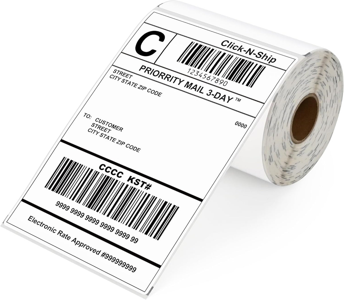 L LIKED 30 Rolls of 4" x 6" Direct Thermal Shipping Labels with 250 Labels/Roll - Compatible with Zebra 2844 ZP-450 ZP-500 ZP-505