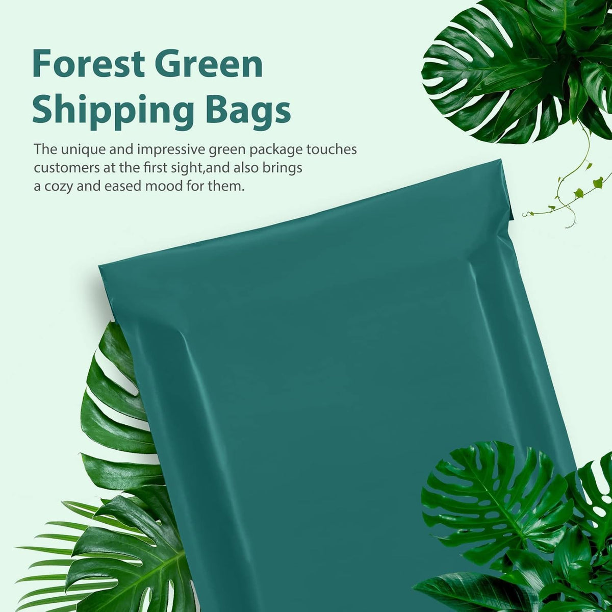 Fuxury Large Poly Mailers 19x24 Inch 50 Pcs, Waterproof Shipping Bags for Clothing, Strong Adhesive Shipping Envelopes for Small Business, Self Seal Mailers Poly Bags Mailing Bags Forest Green
