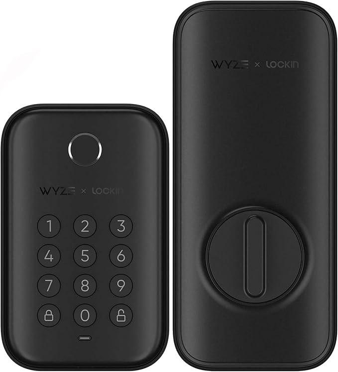 Wyze Auto-Lock Bolt, Fingerprint Unlock with Keypad, Electronic Digital Entry Door Smart Deadbolt Lock, IPX5 Weatherproof, Easy Installation, Matte Black