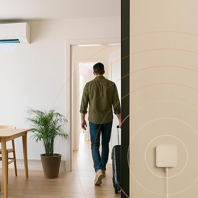 Smart Sensor for Air Quality Monitor, AC Control CO, WiFi Quality, Energy Savings Monitoring | Ideal for Airbnb, Homes & Offices | Tracks Temp, Humidity, Smoke, Noise & More | Version 2.O