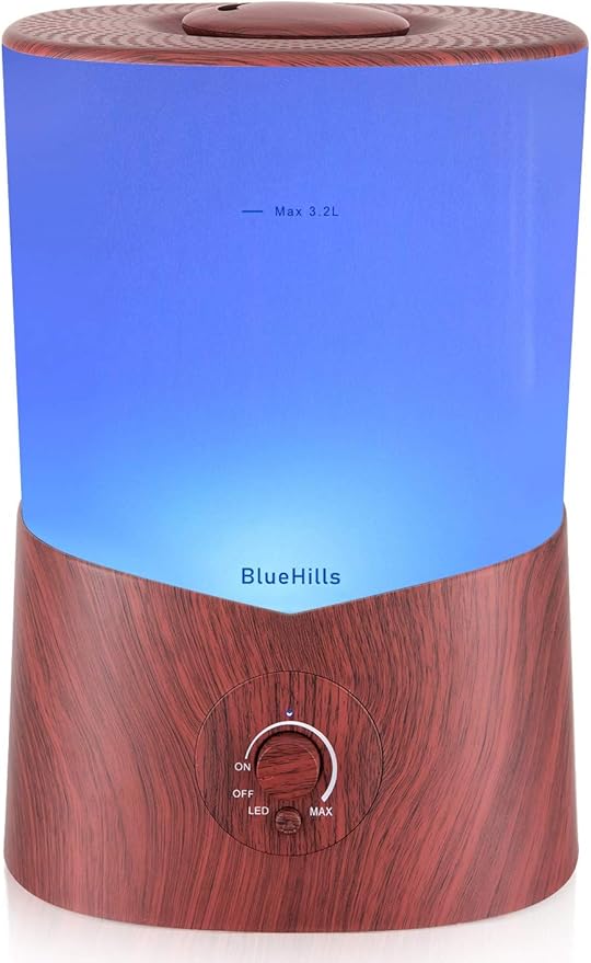 BlueHills Premium Large 3000 ML and 1000 ML XL Essential Oil Diffusers Humidifiers Combo Set of 2 for Large Room Home with Décor LED Lights Great Gift – Dark Wood Grain.