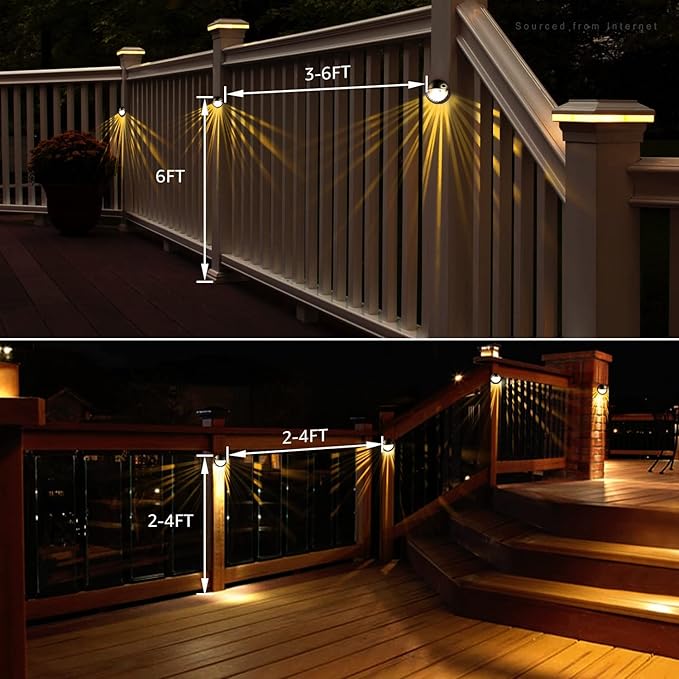 LEONLITE Unique Rays LED Low Voltage Deck Lights Outdoor, 12V Landscape Step Railing Fence Light, Aluminum, 3000K Warm White, IP65, Landscape Deck Light for Backyard, Oil Rubbed Bronze, Pack of 6