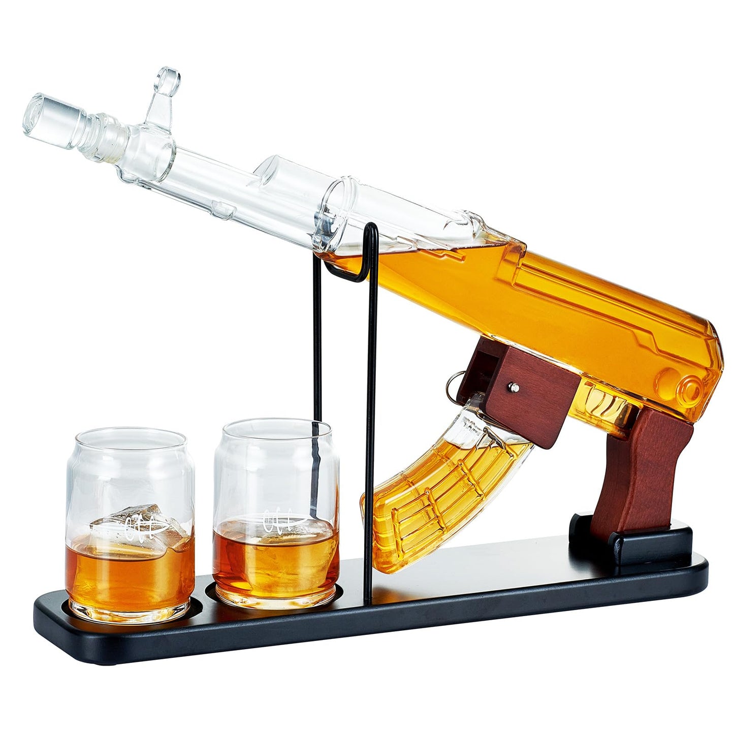 Kollea Birthday Gifts for Men Dad, Whiskey Decanter Sets for Men - Gun Decanter, Detachable Magazine & 2 Bullet Shot Glasses, Liquor Dispenser for Bar, Anniversary Military Fathers Present for Brother