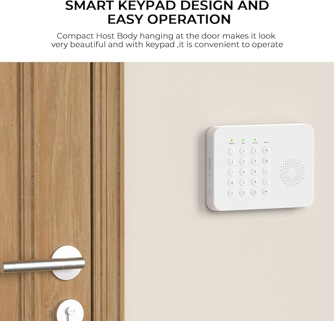 20 PCS Alarm System for Home Security,Wireless Home Security Systems with DIY Expandable Door Sensor,Motion Detector,4G GSM/Tuya App Alerts,Compatible with Alexa for Villa,Apartment,Warehouse