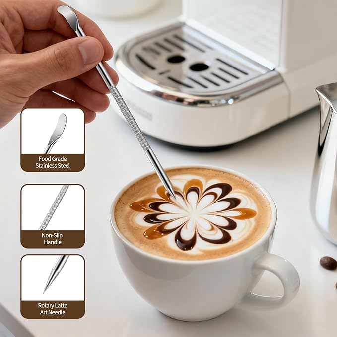 51mm Espresso Tamper Kit - 22 Pcs Barista Tools Set with Espresso Press Tool, Coffee Tamper, Milk Jug, Mat, Stencil & More for Professional Coffee Making