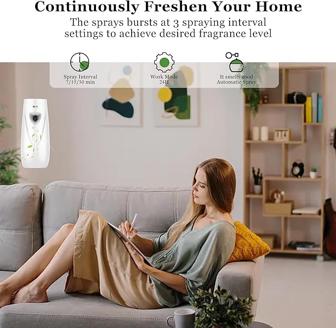 (3-Pack) Automatic Fragrance Dispenser Wall-mounted Aerosol Spray Air Freshener for Hotels, Home, Indoor, Offices, Schools, Restaurants, Commercial Place (003, White)