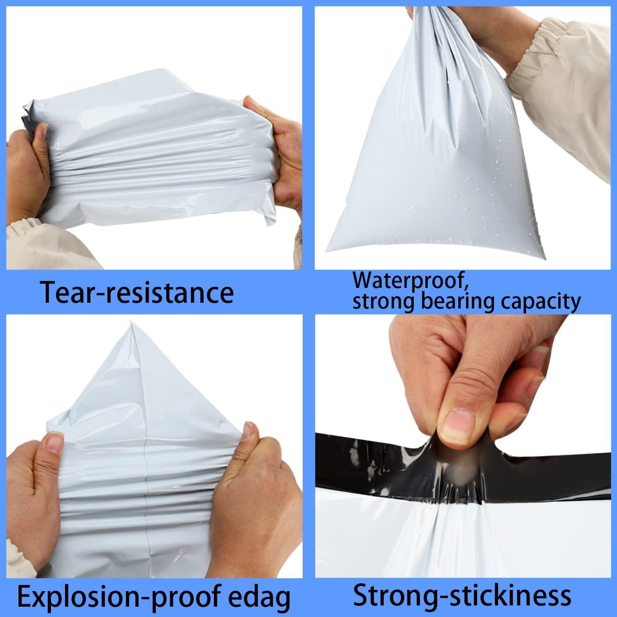 newlng Poly Mailers Shipping Bags Mailing bags 10x13"/250x350mm White Shipping Envelopes Self-sealing Adhesive Waterproof and Tear-Proof Packaging Bags poly bag for Clothing Books Gift 30pcs