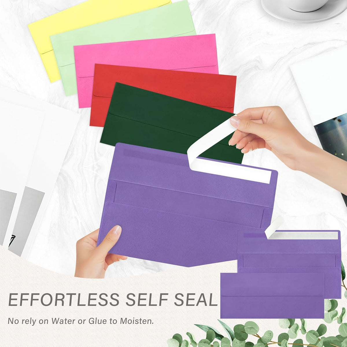 200 Pack #10 Business Envelopes, Self Seal Standard Purple Envelopes for Secure Business & Legal Mailing, Office, Checks, Letter, Invoices, 4 1/8 x 9 1/2 Inches
